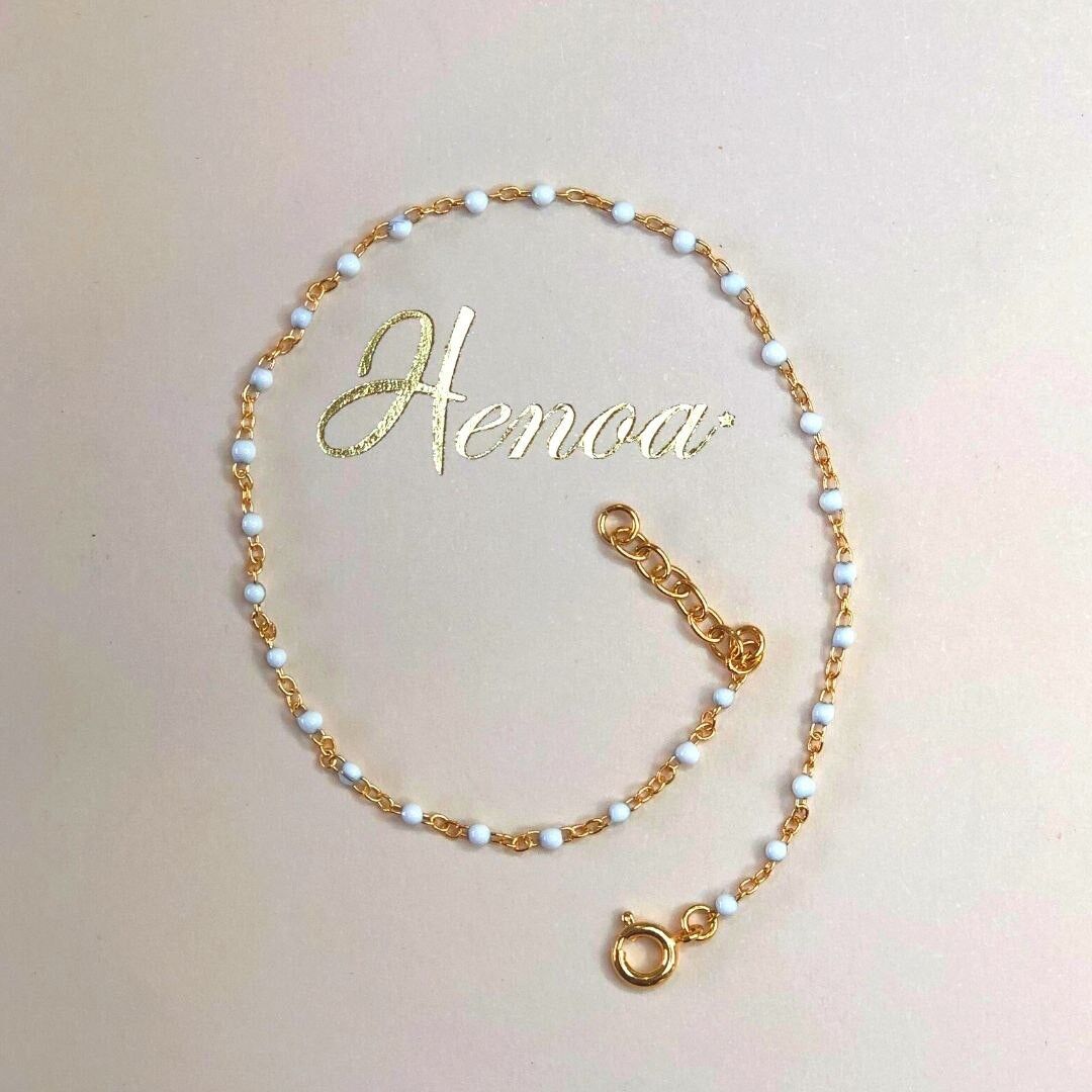 Catena alla caviglia placcata oro bianco Hénoa*