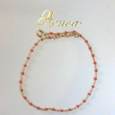 Hénoa* red gold-plated ankle chain