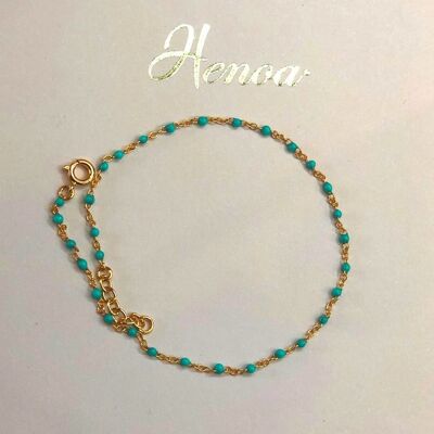 Turquoise Hénoa* gold-plated ankle chain