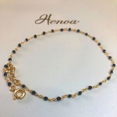 Gold-plated ankle chain Hénoa* black