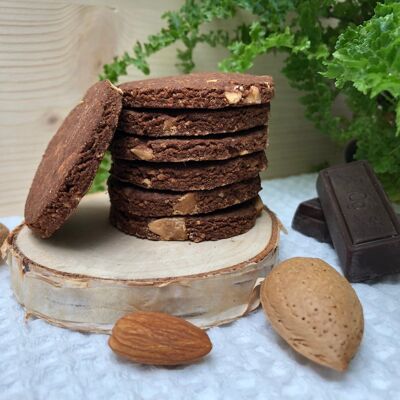 Gluten and lactose free cookie - gourmet shortbread Choco | Organic Almonds - 100g (~17 biscuits)