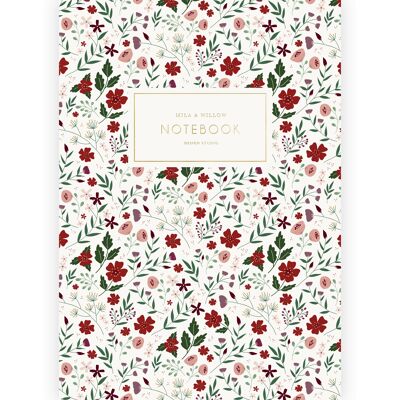 Red Floral Notebook-