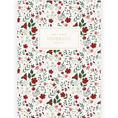 Red Floral Notebook-
