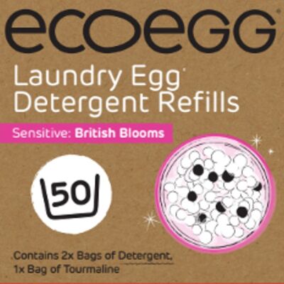 Ecoegg Recharges d'œufs de lessive écologiques British Blooms 50 lavages