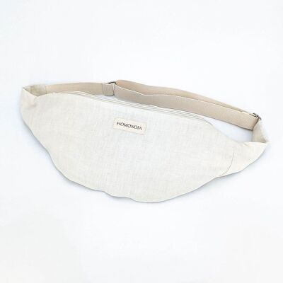 XL linen waist bag ivory