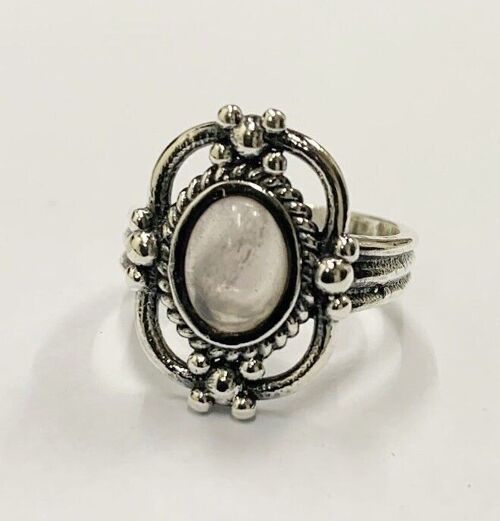 Victorian Vintage Oval Ring, Rose Quartz