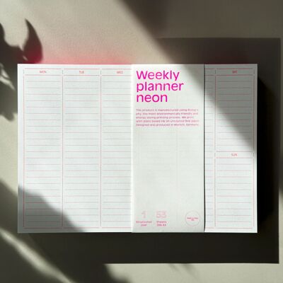 Planificador semanal neón - bloc de notas