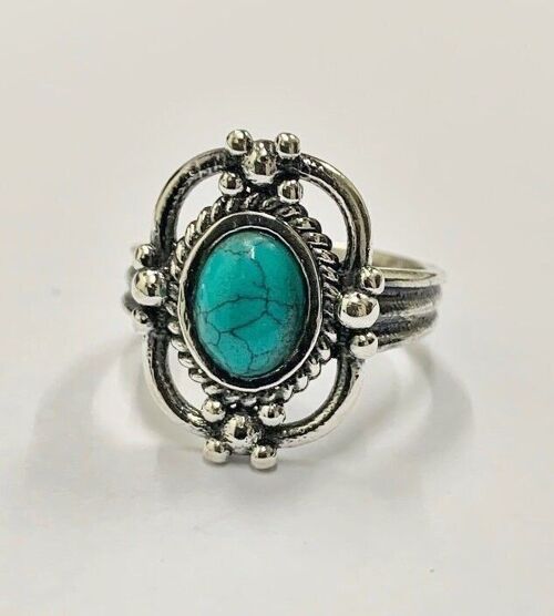 Victorian Vintage Oval Ring, Turquoise