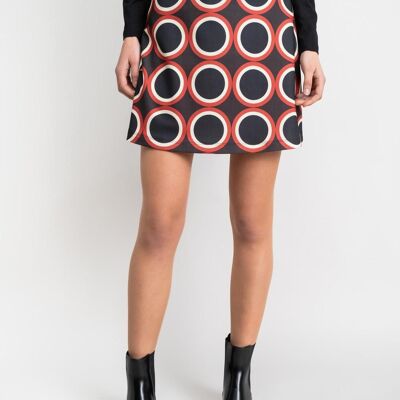 SKIRT black woman with red and white circles - BERNA
