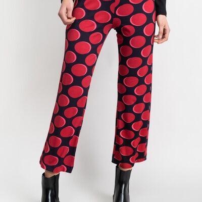 PANTALON mujer rojo círculos - GLARIS