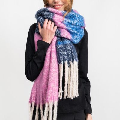 SCARF woman blue pink - ROSSBURN