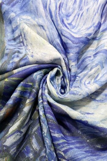 Écharpe à imprimé nuit étoilée Van Gogh - Bleu 2