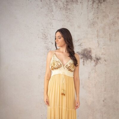Megan Beige-braunes Kleid