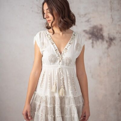 WHITE FRIDA DRESS