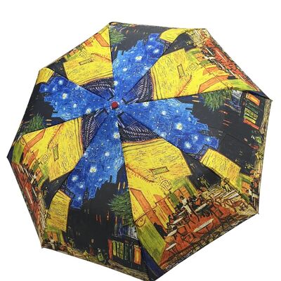 Paraguas Estampado Terraza De Noche Van Gogh (Corto) - Rojo