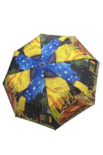 Parapluie Van Gogh Terrace At Night Imprimé (Court) - Rouge 1