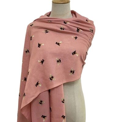 Bumble Bee Print Tassel Scarf