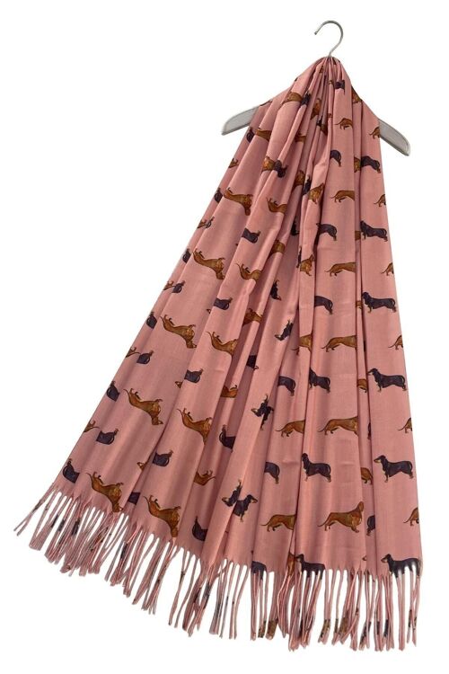 Dachshund Sausage Dog Print Tassel Scarf