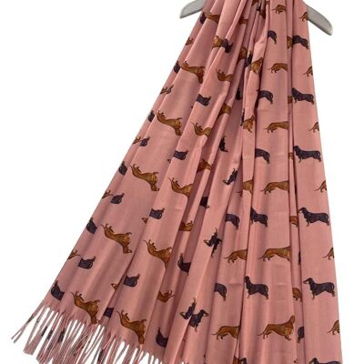 Dachshund Sausage Dog Print Tassel Scarf