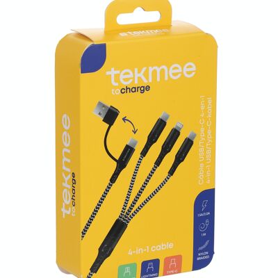 3-in-1 Cable with Iphone, Smartphone Connectors