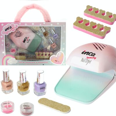 Children's Manicure Set - 5 Nail Polishes and Nail Dryer