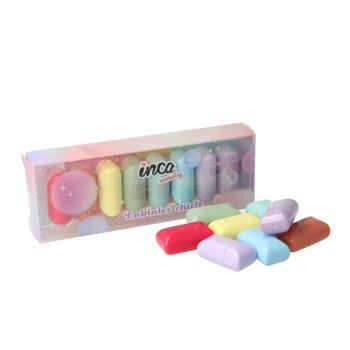 Lot de 8 Rouges à Lèvres Enfant - Forme Bubble Gum - Multicolore 3