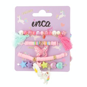Set 4 Bracelets Elastiques Enfant - Licorne - Multicolore 2