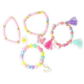 Set 4 Bracelets Elastiques Enfant - Licorne - Multicolore 3