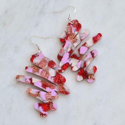 Recycled Acrylic Scribble Earrings Shape 3