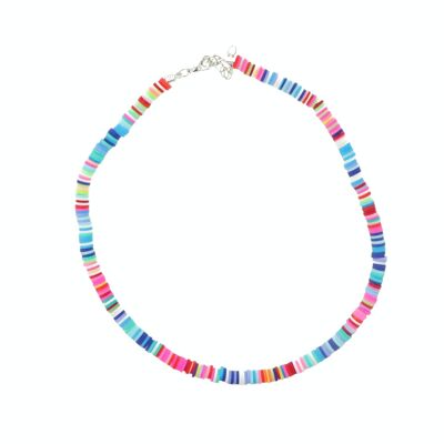 Collier Enfant Ajustable - Disques Caoutchouc Multicolore