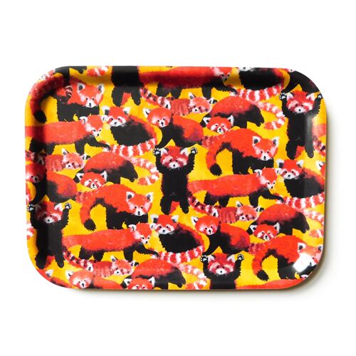 Pack of Red Pandas Print Small Wooden Tray