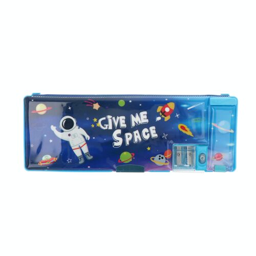 Estuche Rígido Infantil del Espacio - Compartimentos - Azul
