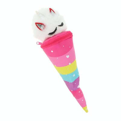 Cone Shaped Children's Pencil Case - Animals - Varied