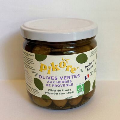 Olives vertes de France aux herbes de Provence - Bio