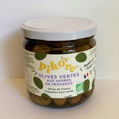 Olives vertes de France aux herbes de Provence - Bio