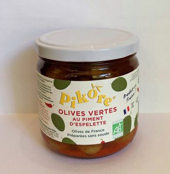 Olives vertes de France au piment d'Espelette - Bio 1