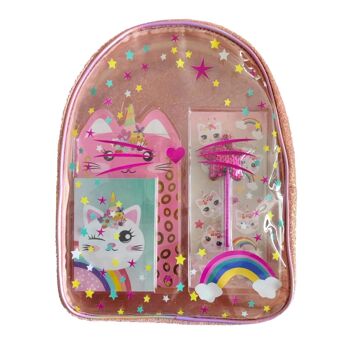 Set Papeterie Enfant avec Sac à Dos - 5 Pièces - Chat 2