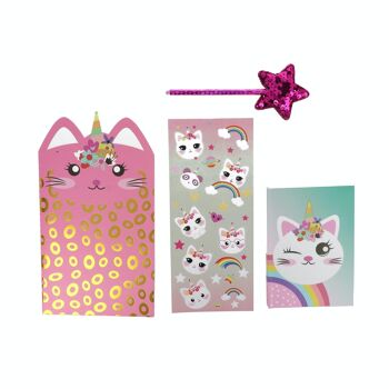 Set Papeterie Enfant avec Sac à Dos - 5 Pièces - Chat 4