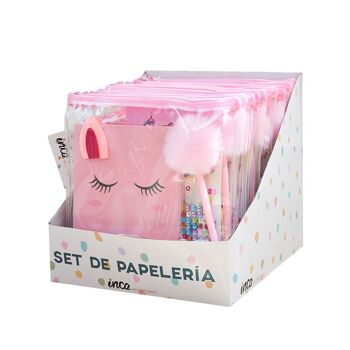 Compra Set Cancelleria Unicorno per Bambini - 8 Pezzi - Colore Rosa  all'ingrosso