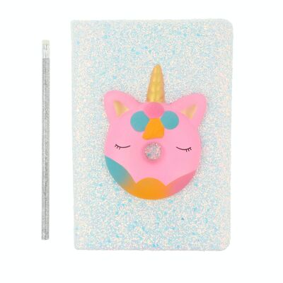Unicorn Donut Children's Notebook - A5 - With glitter