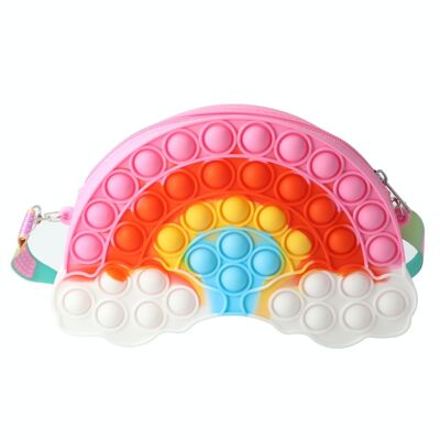 Kinder-Umhängetasche aus Silikon – Pop-it – Regenbogen