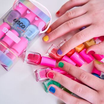 Pack de 12 Vernis à Ongles à l'Eau Enfant - Assortis - Couleurs d'Été 6