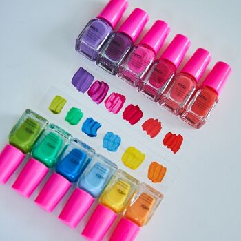 Pack de 12 Vernis à Ongles à l'Eau Enfant - Assortis - Couleurs d'Été 7