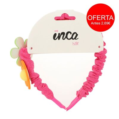 Fascia Rigida per Bambini Rivestita in Tessuto con 2 Fiori - Rosa