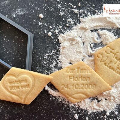 Cookie cutter for fondant stamps - rhombus