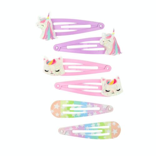 Set 6 Clips Infantiles para el Pelo - Unicornio y Estrellas