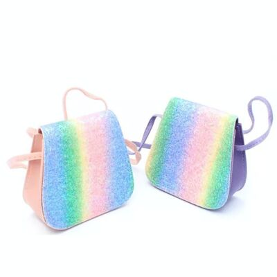 Borsa per bambini arcobaleno - Manico lungo - Viola o salmone