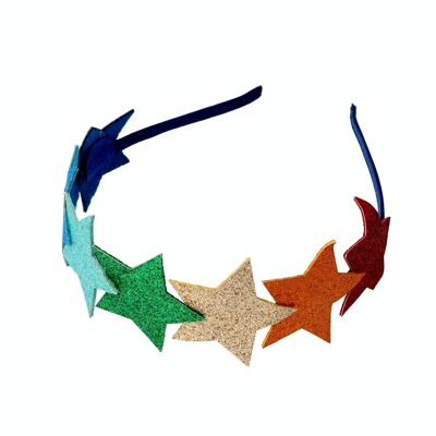 Children's Rigid Headband for Hair - Multicolored Stars