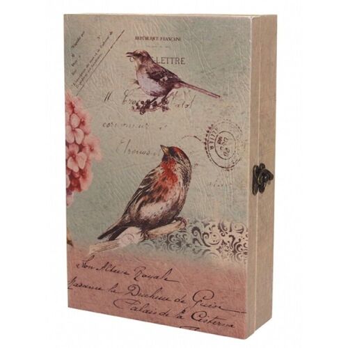 Wooden vintage key case with sparrows. Dimension: 20x6x30cm