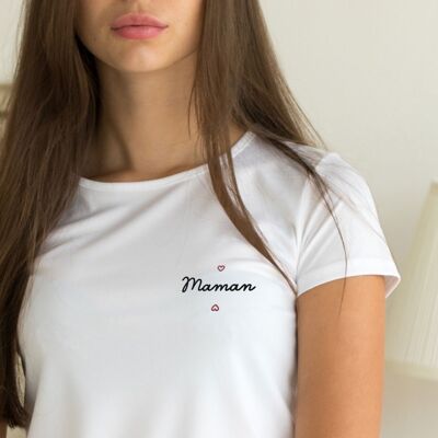 Embroidered T-shirt - Mom Heart